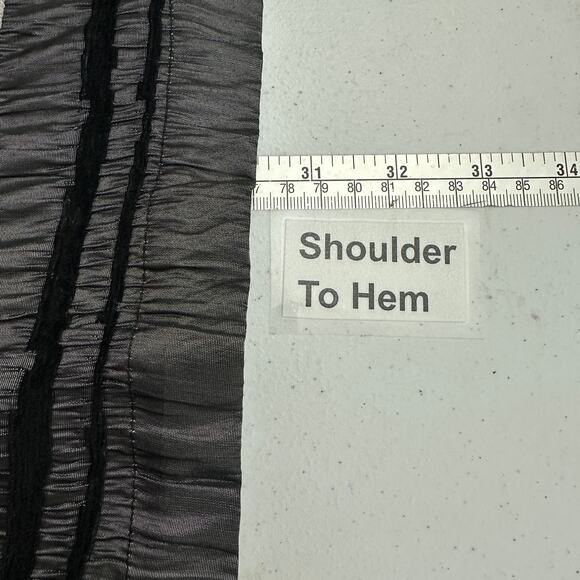 Maggie Barnes Women Jacket Size 2X Black Gray Floral Stripe Boho Artsy Statement - Picture 6 of 7